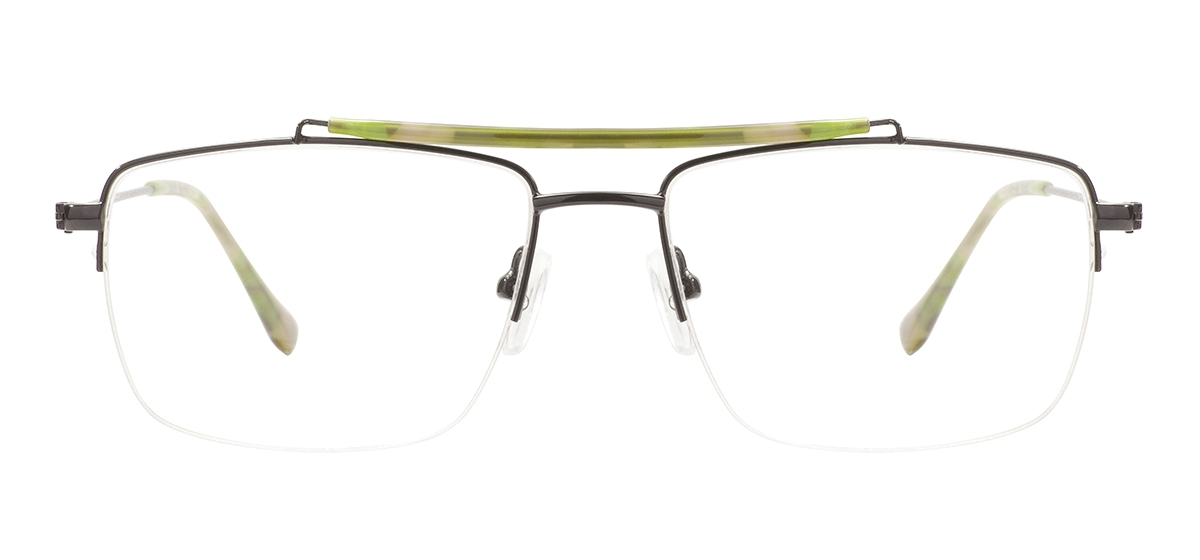 Metal Half Rim Eyeglasses - Black