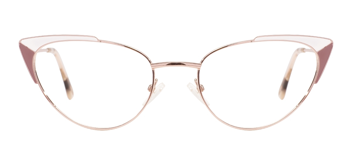 Colorful Cat Eye Eyeglasses - Gold