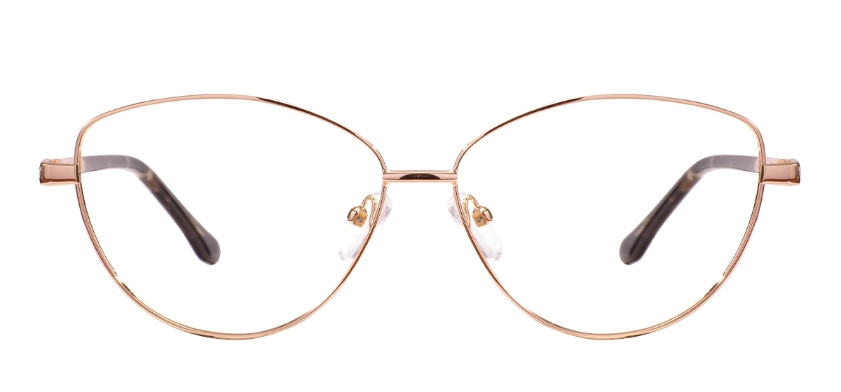Metal Cat Eye Glasses Frame - Gold