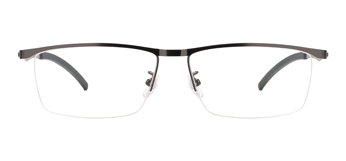 Men Metal Half Rim Optical Frames - Gray