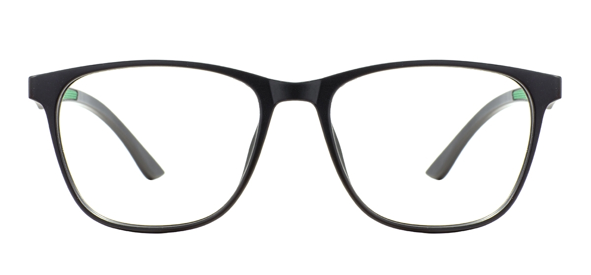 TR Large Glasses Frames With Spring Hinge - Black Green