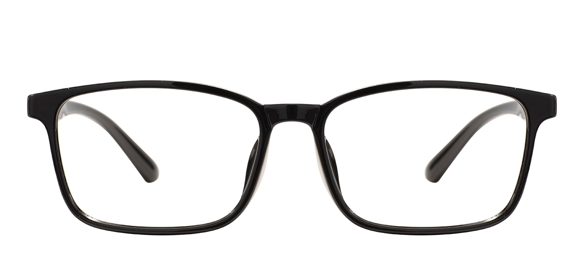 Middle Classical Men and Women Rectangular Eyeglasses - Black