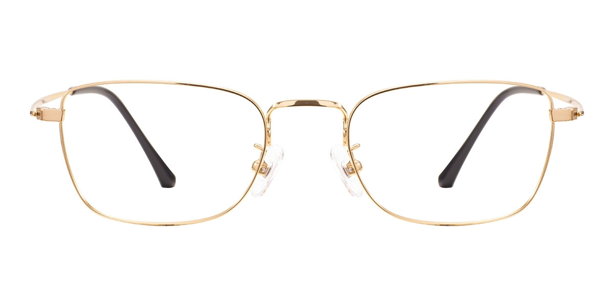 Clear Medium Rectangular Eyeglasses - Gold