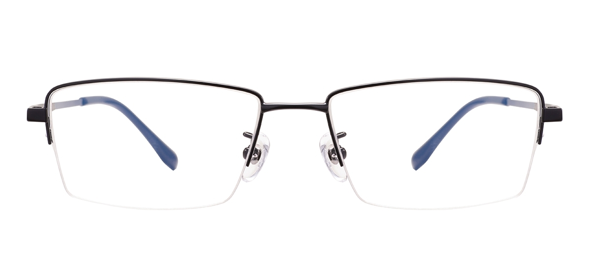 Half Rim Rectangular Eyeglasses - Black