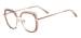 Colorful Cat Eye Spectacles Frame - Brown