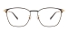 Rectangular Large Classical Eyeglasses - Black Gold