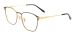 Rectangular Large Classical Eyeglasses - Black Gold