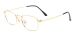 Clear Medium Rectangular Eyeglasses - Gold