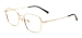 Large Full Rim Rectangular Eyeglasses - Gold